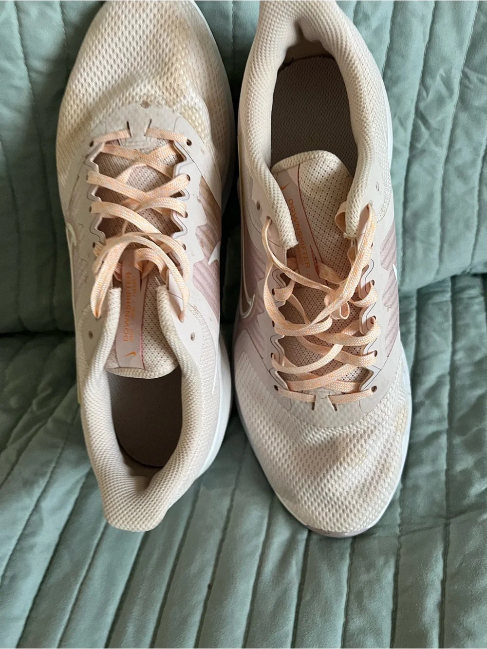 Nike Women’s Light Pink Mesh Running Shoes with White Swoosh